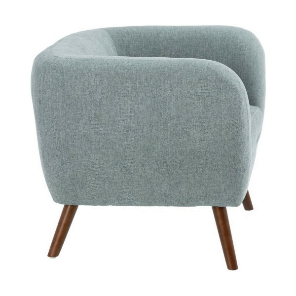 Fauteuil Design Contemporain Home Decor Bleu Ciel et Bois Naturel