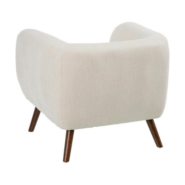 Fauteuil Design Contemporain Home Decor Crème et Bois Naturel