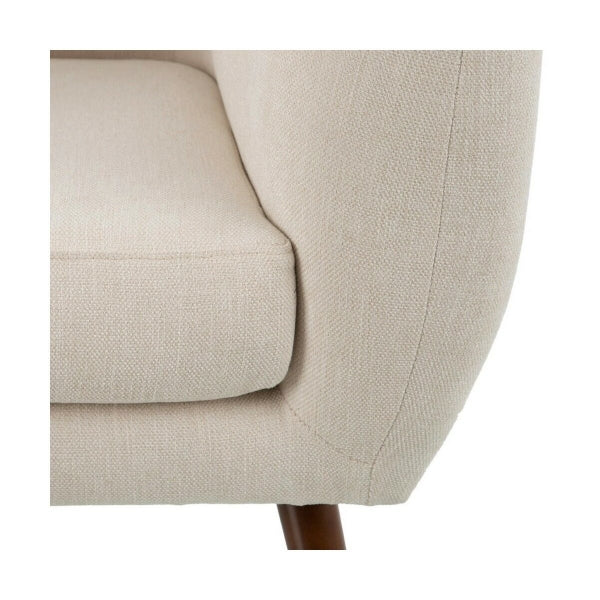 Fauteuil Design Contemporain Home Decor Crème et Bois Naturel