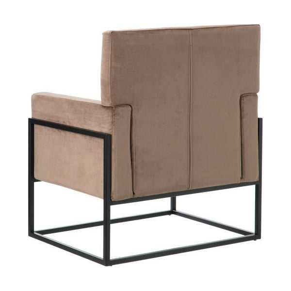 Fauteuil Design Contemporain "ATLAS" Taupe et Métal Noir