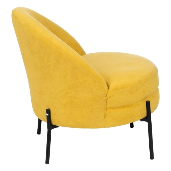 Fauteuil Design Italien Home Decor Jaune et Métal Noir