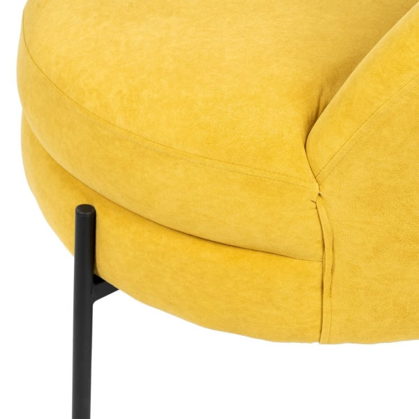 Fauteuil Design Italien Home Decor Jaune et Métal Noir