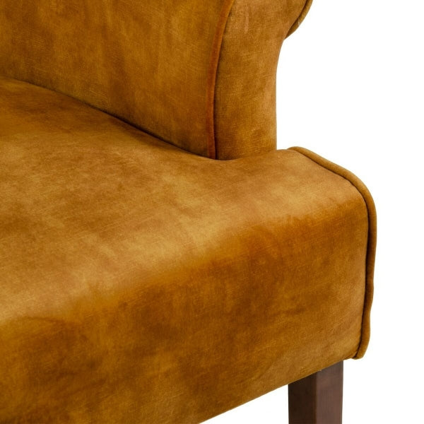 Traditional Design Armchair with Armrests Home Decor Ocher and Wood