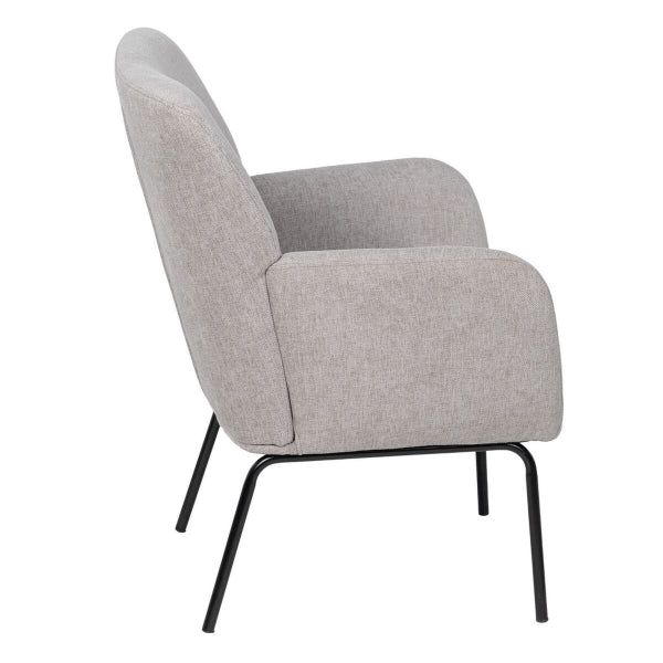 Fauteuil Design Traditionnel Home Decor Gris et Métal Noir