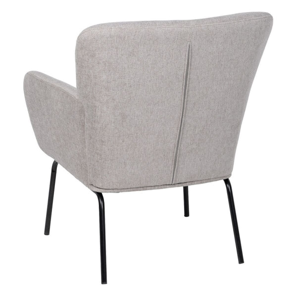 Fauteuil Design Traditionnel Home Decor Gris et Métal Noir