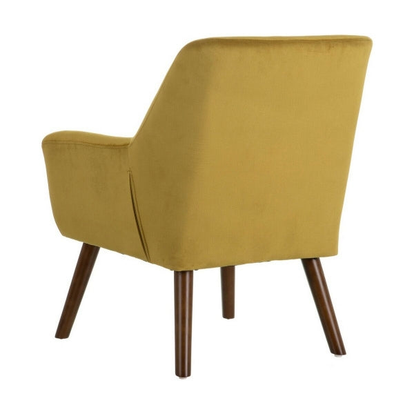 Sillón Escandinavo Home Decor Amarillo Mostaza y Madera Marrón