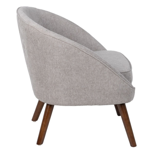 Fauteuil Traditionnel Home Decor Tissu Gris et Bois Brun