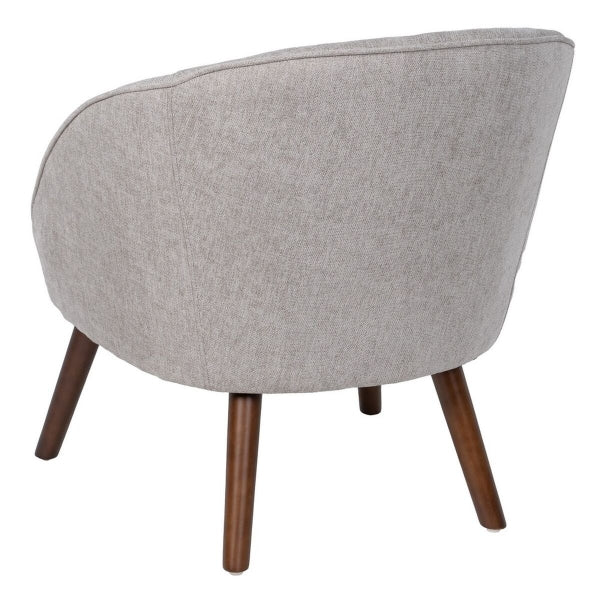 Fauteuil Traditionnel Home Decor Tissu Gris et Bois Brun