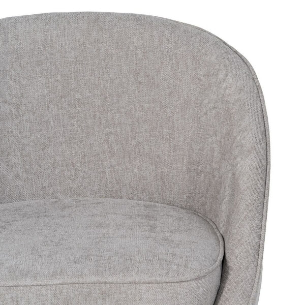 Fauteuil Traditionnel Home Decor Tissu Gris et Bois Brun