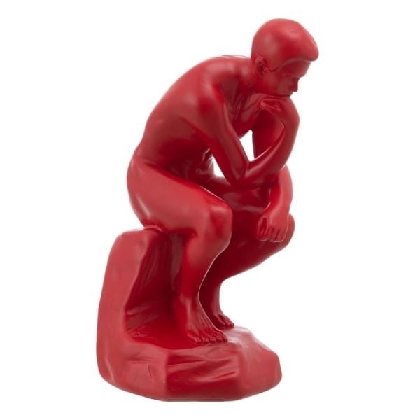 Figurine "Penseur de Rodin" en Résine Rouge