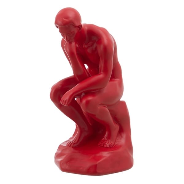 Figurine "Penseur de Rodin" en Résine Rouge