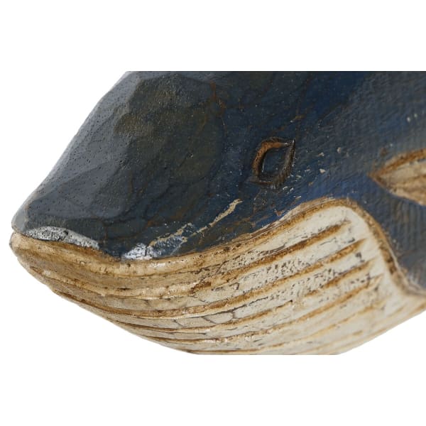 Figurine Décorative Baleine Bleue en Bois Sculpté