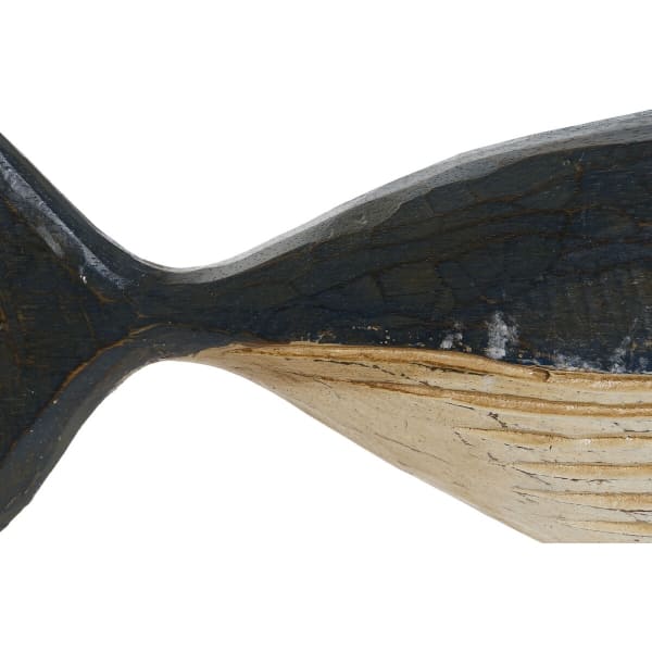 Figurine Décorative Baleine Bleue en Bois Sculpté