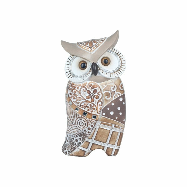 Statuette Hibou en Résine Grise (7 x 19 x 10 cm)