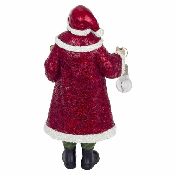 Figurine de Père Noël en Résine Rouge et Doré (9 x 29 x 13 cm)