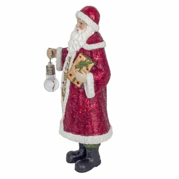 Figurine de Père Noël en Résine Rouge et Doré (9 x 29 x 13 cm)