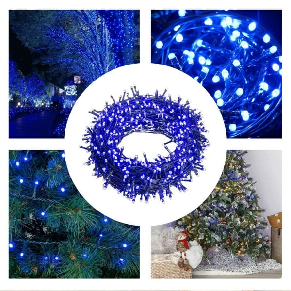 Grande Guirlande Lumineuse de Noël LED Bleu 50 m, Décoration de Noël