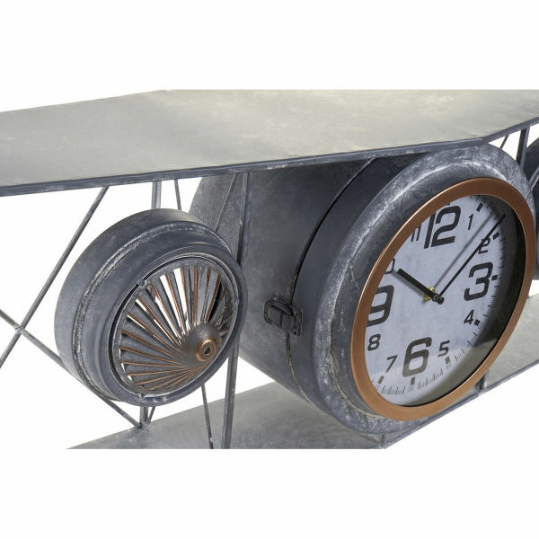 Reloj de pared estilo avión biplano vintage gris desgastado