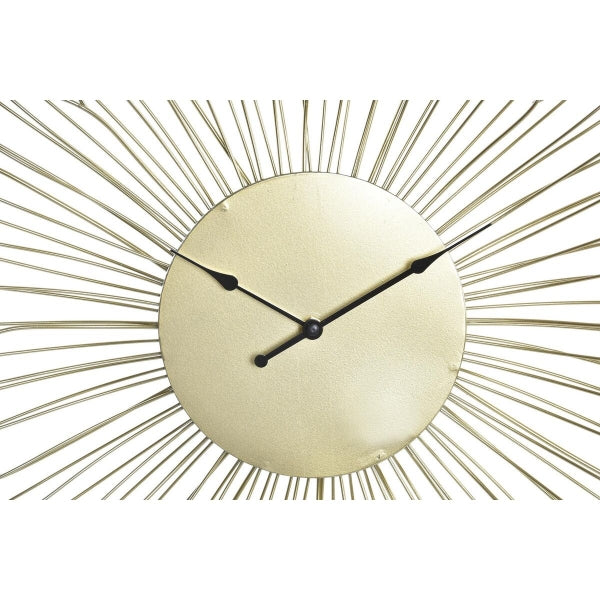 Horloge Murale Design Fleur en Métal Doré Home Decor