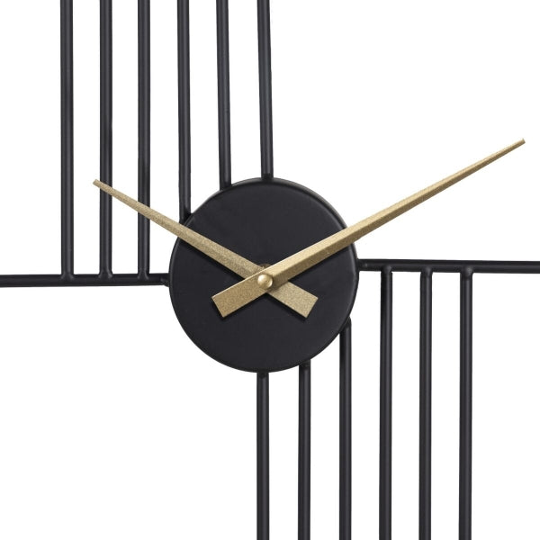 Horloge Murale Design Home Decor Métal Noir et Doré