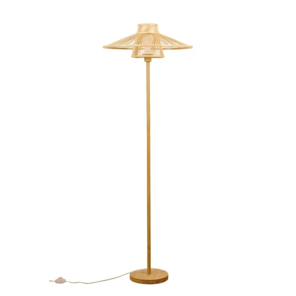 Lampadaire Design Japonais en Bambou (56 x 56 x 163 cm)