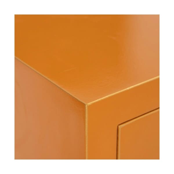 Chinese Design Entrance Cabinet in Orange Wood and Metal (95 x 26 x 90 cm)