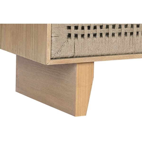 Meuble TV Design Japonais en Bois Naturel et Jute (120 x 40 x 55 cm)