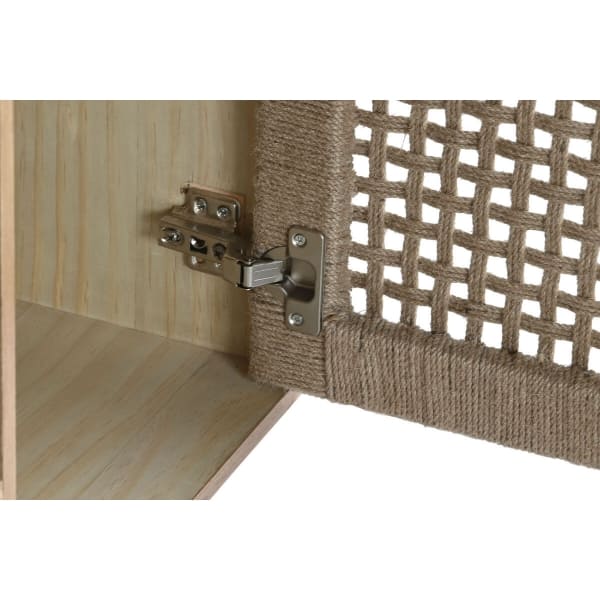 Meuble TV Design Japonais en Bois Naturel et Jute (120 x 40 x 55 cm)