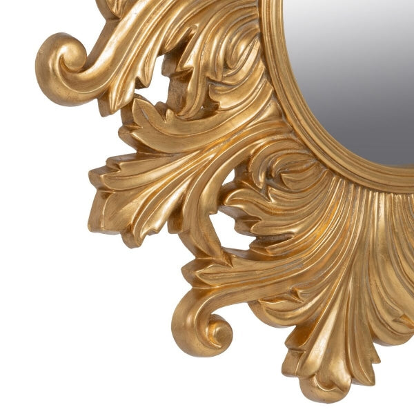 Espejo de pared de diseño neoclásico Home Decor Gold (114 x 4,5 x 114 cm)