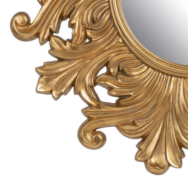 Espejo de pared de diseño neoclásico Home Decor Gold (114 x 4,5 x 114 cm)