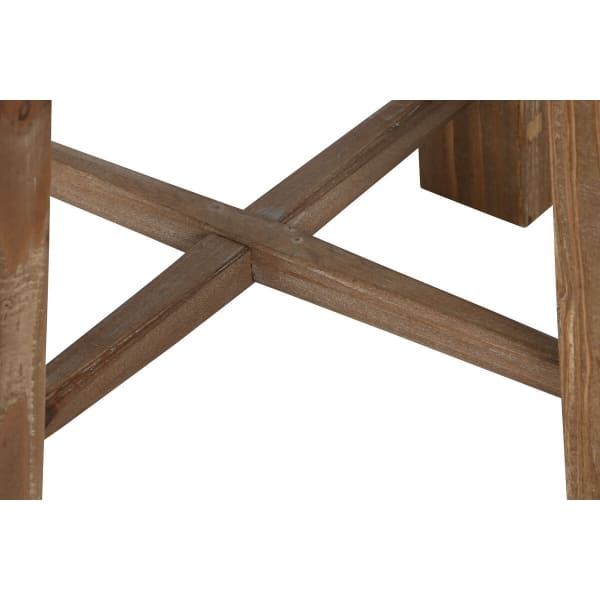 Mesa Auxiliar Redonda Pequeña de Madera de Abeto Marrón (60 x 60 x 45 cm)