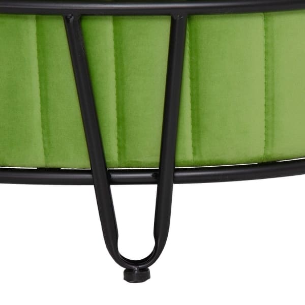 Banquette Coffre Atypique en Tissu Effet Velours Vert ( 80 x 80 x 46 cm)