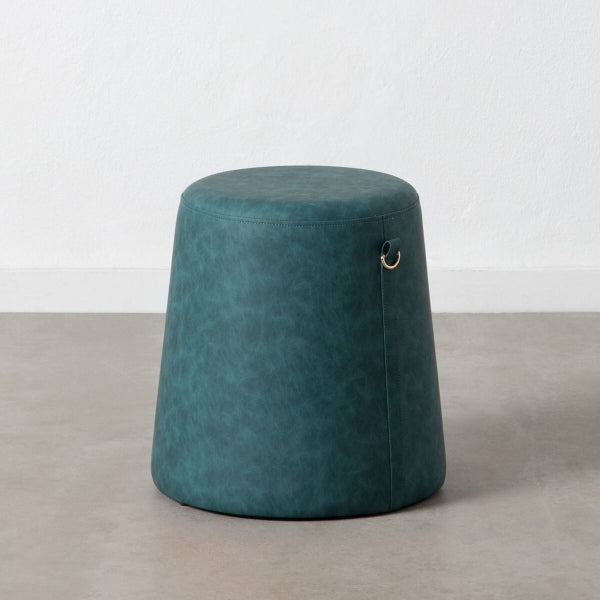 Pouf Design Contemporain Home Decor Cuir Synthétique Bleu