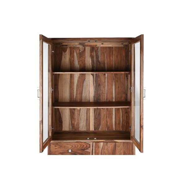 Armoire Vitrine en Bois Massif de Sheesham