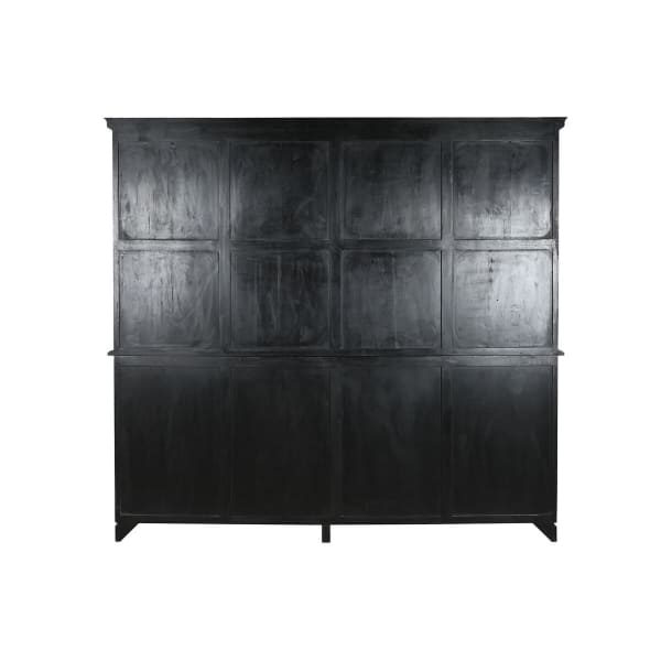 Grand Vaisselier Campagne Chic en Bois Naturel et Noir 218 x 43 x 203 cm