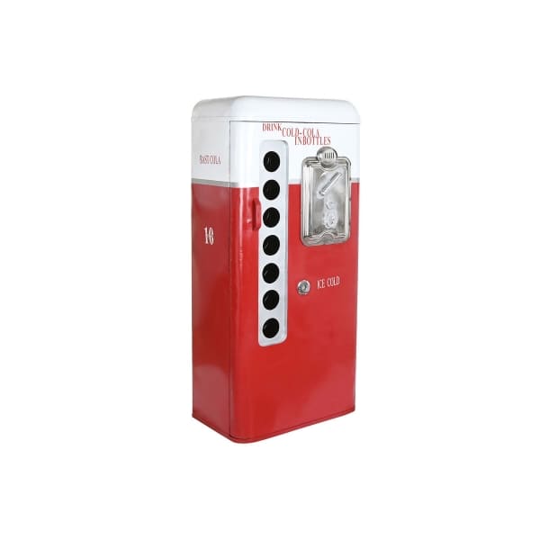 Range-Bouteilles Distributeur Vintage en Fer Rouge et Blanc