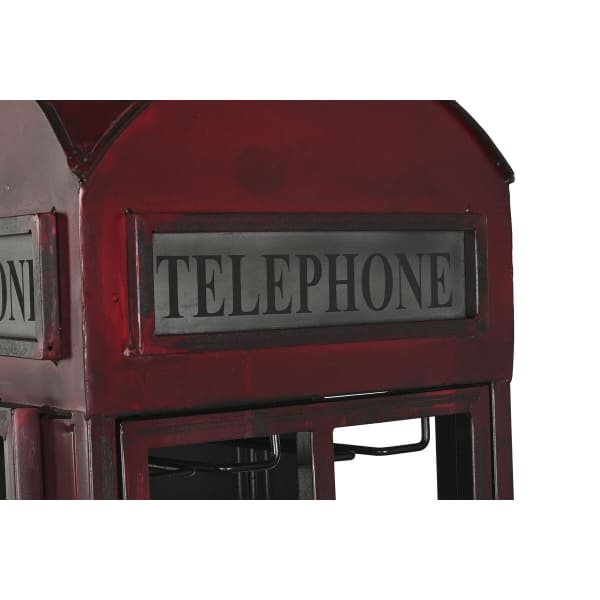 Red Vintage British Telephone Box Design Wine Bottle Cabinet