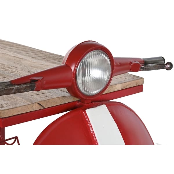 Vintage Red Scooter Bar Console in Metal and Wood