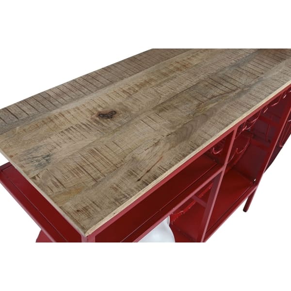 Vintage Red Scooter Bar Console in Metal and Wood