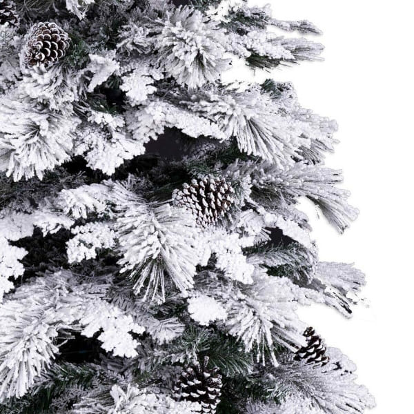 Árbol de Navidad Efecto Nieve en PVC Verde y Blanco 180 cm