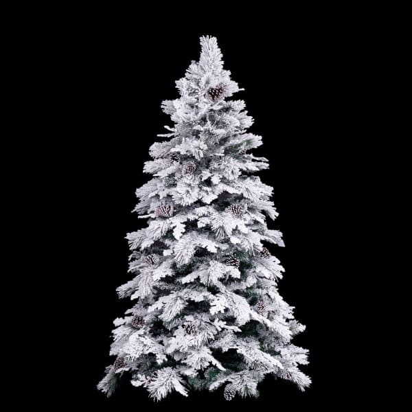 Sapin de Noël Effet Enneigé en PVS Vert et Blanc 180 cm