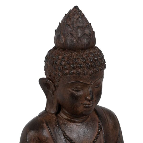Estatua de Buda de jardín de resina marrón de 555 mm con candelabro,  escultura, arte decorativo para exteriores