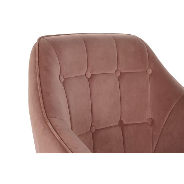 Fauteuil Contemporain Velours Terracotta et Métal Doré