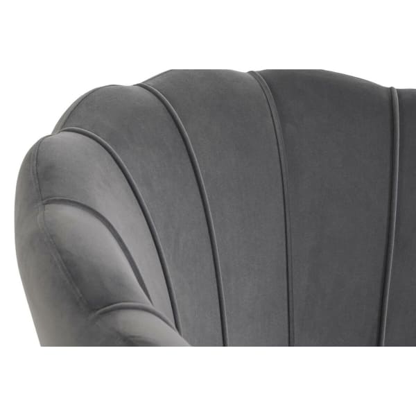 Fauteuil Coquillage Glamour Gris et Métal Doré