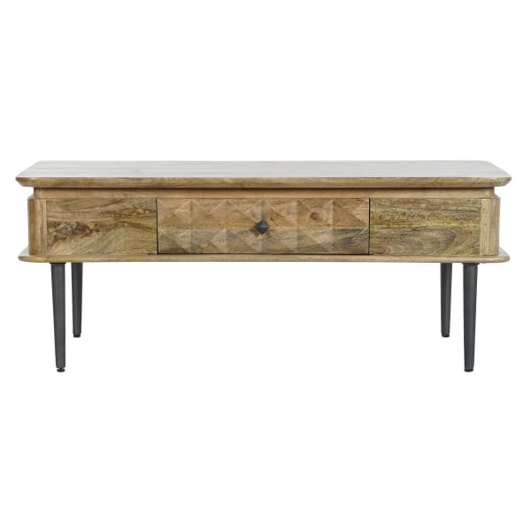 Table Basse Design Colonial en Bois de Manguier Sculpté