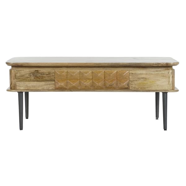 Table Basse Design Colonial en Bois de Manguier Sculpté