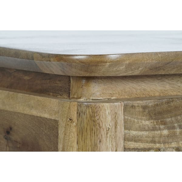 Table Basse Design Colonial en Bois de Manguier Sculpté