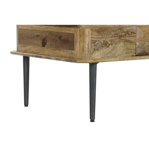 Table Basse Design Colonial en Bois de Manguier Sculpté