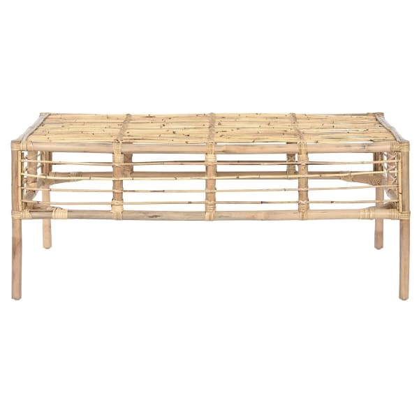 Table Basse Rectangulaire en Rotin Naturel Style Tropical