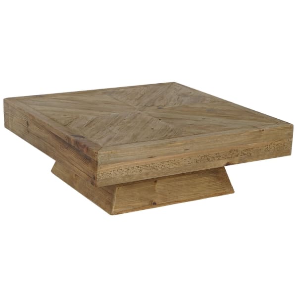 Grande Table Basse Carrée en Bois Recyclé